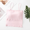 Tube Top Girl's Underwear Beauty Back Summer Ice Silk Breathable Wrapped Chest Anti-Wardrobe Malfunction Base Pure Color Seamless Sling.
