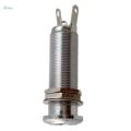 2Pcs Threaded Cylinder Output Input Guitar Jack Plug Socket 1/4" 6.35mm A+B.