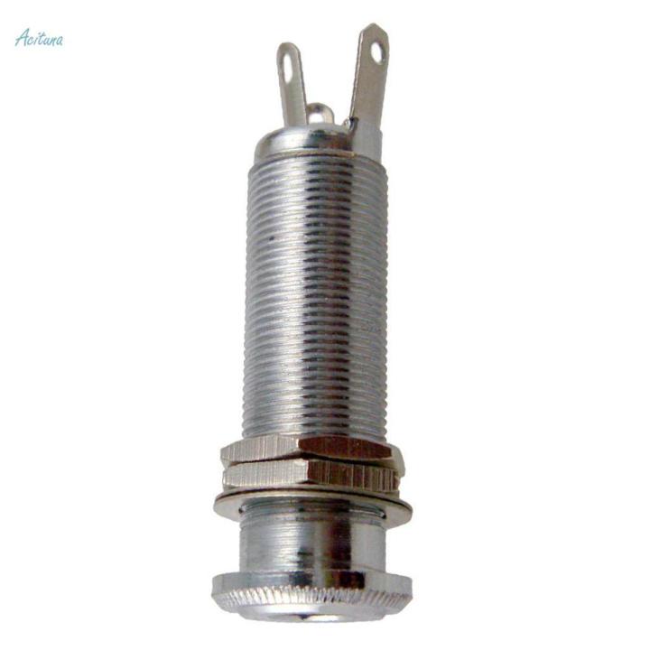 2Pcs Threaded Cylinder Output Input Guitar Jack Plug Socket 1/4" 6.35mm A+B