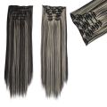 【Clearance sale】 20 colors 16 clips Long Straight Synthetic Hair Extensions Clips in High Temperature Fiber Hairpiece.