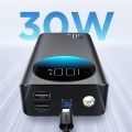 Joyroom JR-PBF03 30000mAh Portable Power Bank Digital Display PD 30W Fast Charging Charger With Flashlight.