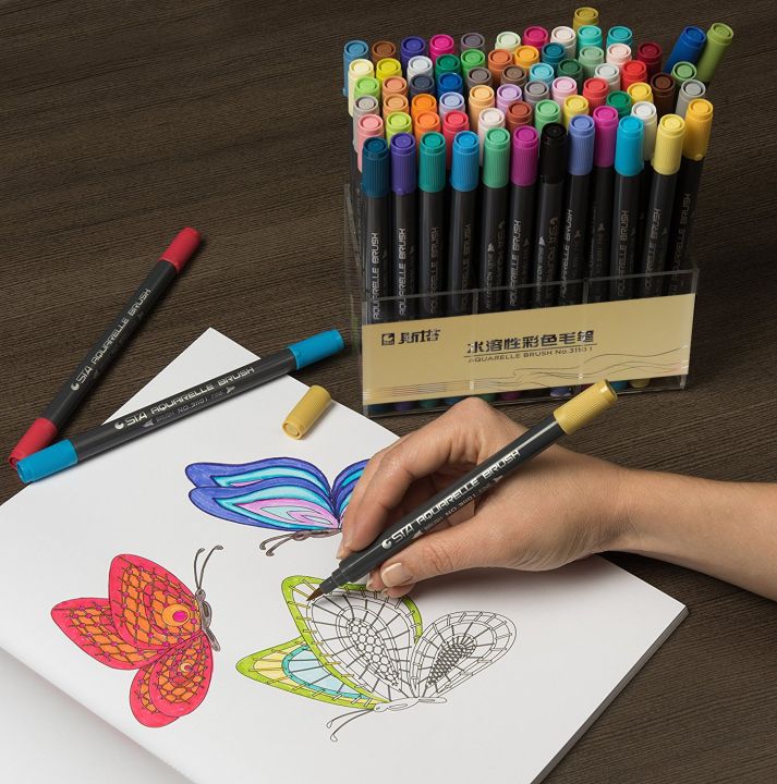 STA%20Aquarelle%20Dual%20Tip%20Fine%20Liner%20Brush%20Pen%20Non-Toxic%20Water%20Based%20Ink%2024%20pcs%20-%20Image%204