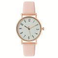 Women's Watch Casual Round Pointer Quartz Watch Textured Dial Analog PU Leather Wrist Watch.