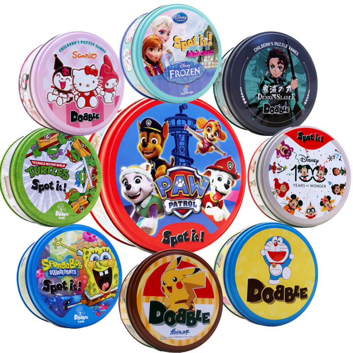 Anime Movie Cartoon Hot Desktop Games Dobble Kid Education Puzzle Family Party Entertainment Juego Card Halloween Birthday Gifts