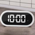 Digital Alarm Clock with Large LED Display, Portable Bedside Clock with Fully Adjustable Dimmer, 12/24H, Snooze White. 