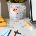 GC Acrylic Calendar With Wall Clock Includes 3 Erasable Markers Anti-sliding Anti-scratch Monthly Weekly Planner (15x20cm/6x7.9inch). 