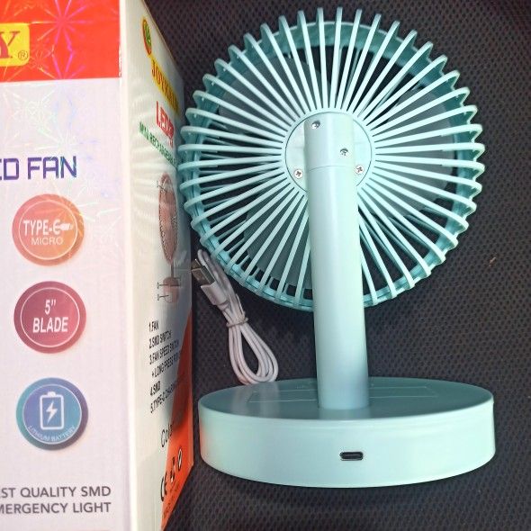 JOYKALY%20YG-717%20Rechargeable%202400mAh%20Battery%20Type-C%20Charging%20Port%20Desk%20Fan%20With%20LED%20Lamp%20-%20Image%202