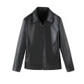 PU Leather Jackets For Men Clothing Autumn Winter Thick Warm Turn Down Collar Biker Jacket Slim Fit Casual Male Coat Black 5XL-M. 