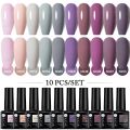 UR SUGAR 10PCS Set Macarone Fluorescence Color Gel Polish Set Gel Nail Art All For Manicure Semi-Permanent Varnish Hybrid Gel. 