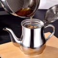 Stainless Steel Oil Strainer Pot Container Jug Storage with filter Cooking Oil Pot 550 ml. 