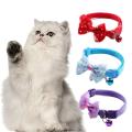 Adjustable Pet Cat Collar With Bell Puppy Neck Strap Soft For Small Dog Collars Cat Belt.