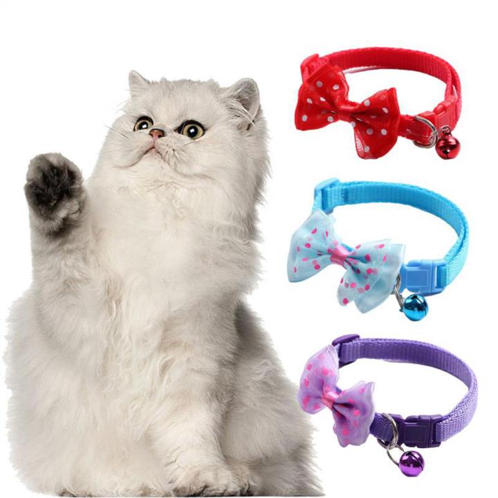 Adjustable Pet Cat Collar With Bell Puppy Neck Strap Soft For Small Dog Collars Cat Belt