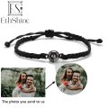 Alien EthShine Personalized Circle Photo Bracelet Custom Projection Photo Bracelets Couple Memorial Jewelry Christmas Gift Women Men.