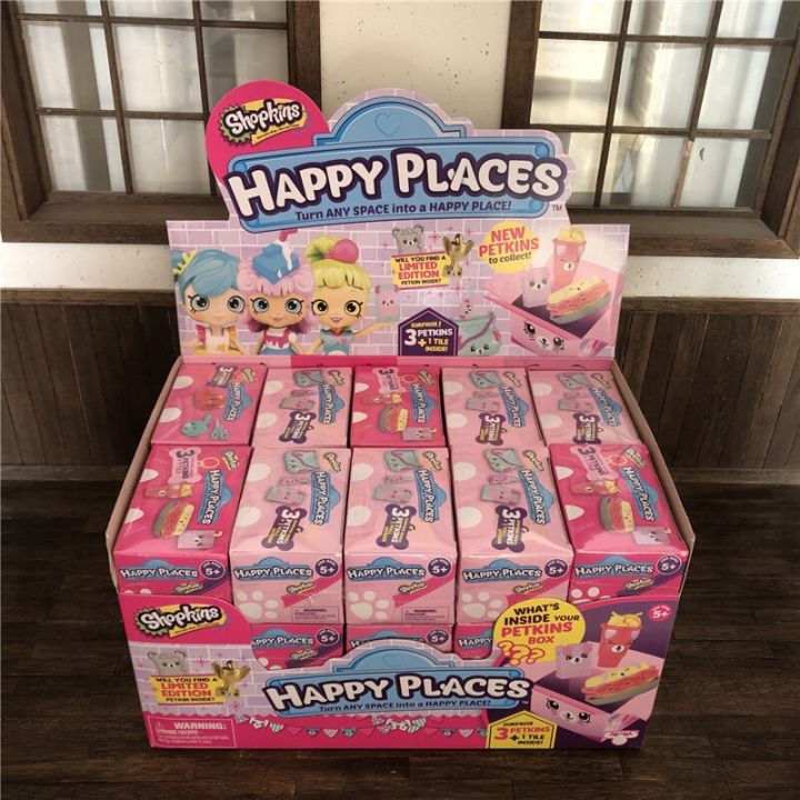 Shopkinss Happy Place Petkins Cute Pets Doll Blind Box Animation Animal Model Toys Collection Children Gifts