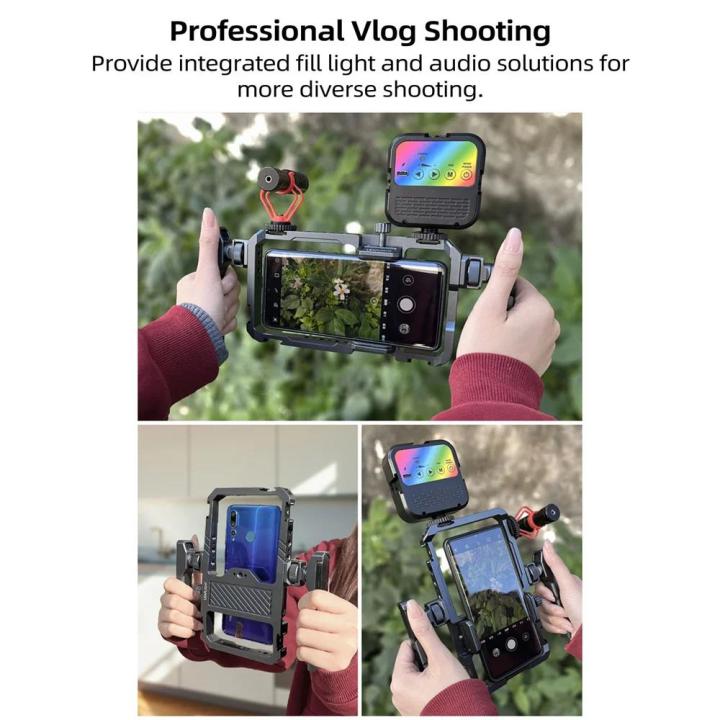Universal%20Metal%20Phone%20Cage%20Smart%20Stabilizer%20w%20Handgrip%20Phone%20Holder%20for%20Iphone%2015%2014%2013%20Andriod%20Mic%20Led%20Light%20Filmmaking%20Video%20-%20Image%206