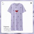 Pajamas Women's Summer Knitted Cotton Nightdress High-End Mid-Length Loose Large Size Korean Style Cute Dress Home Wear. 