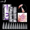 Monja 504Pcs/Box Acrylic False Nails Transparent Full Cover Ultrathin Fake Nails UV Gel Extension Builder Nail Accessories. 