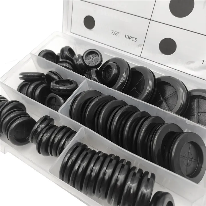 52Pcs%206%20Sizes%20Rubber%20Grommets%20for%20Wiring,Rubber%20Grommet%20Kit,Double%20Sided%20Round%20Rubber%20Plugs%20-%20Image%202