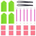 Delicate product DIY Diamond Painting Tool Kits, ABS + Silicone Materials Including Tweezers, Diamond Disk, Glue, Pen, and Bags for DIY Art Craft (22PCS). 
