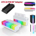 ATX 24-pin 90 Degree Power Connector 5V 3 Pin ARGB 24Pin Female To Male 90 Degree Power Adapter DIY for Motherboard Desktops PC. 