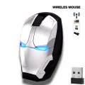 Mute Mouse 2.4Ghz Super Hero Computer Mouse Iron Man Wireless Mouse Led Battery Powered Optical Gaming Mice with Nano USB Receiver 1600DPI Silent Mouse for Notebook, PC, Laptop. 