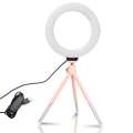 SH Photo Mini LED Selfie 6inch Ring Light Desktop Video Lamp With Tripod Stand USB Plug For YouTuber Live Vlog Makeup Studio. 