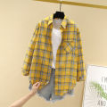 Plaid shirt women new Korean style all-match blouse loose long sleeve shirt. 