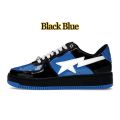 luxury designer running shoes platform low sneakers bapesta Patent Leather Shark black white red men women outdoor sport trainer.