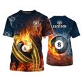 Billiards Snooker Print Shirt Men's T-shirt Tops Summer Casual Sweatshirt Oversized Short Sleeve Pullover Personalized Clothes. 
