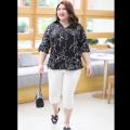 【Busong plus Size】Women's Clothing2023New chiffon shirtTWomen's Summer Loose Korean Style Ventilation Fat Mom.