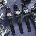 Shock Resistant Digital Watch - 3ATM Water Resistant Rectangular Dial.