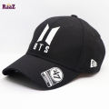 BTS Embroidery Logo Curved Cap (Black). 