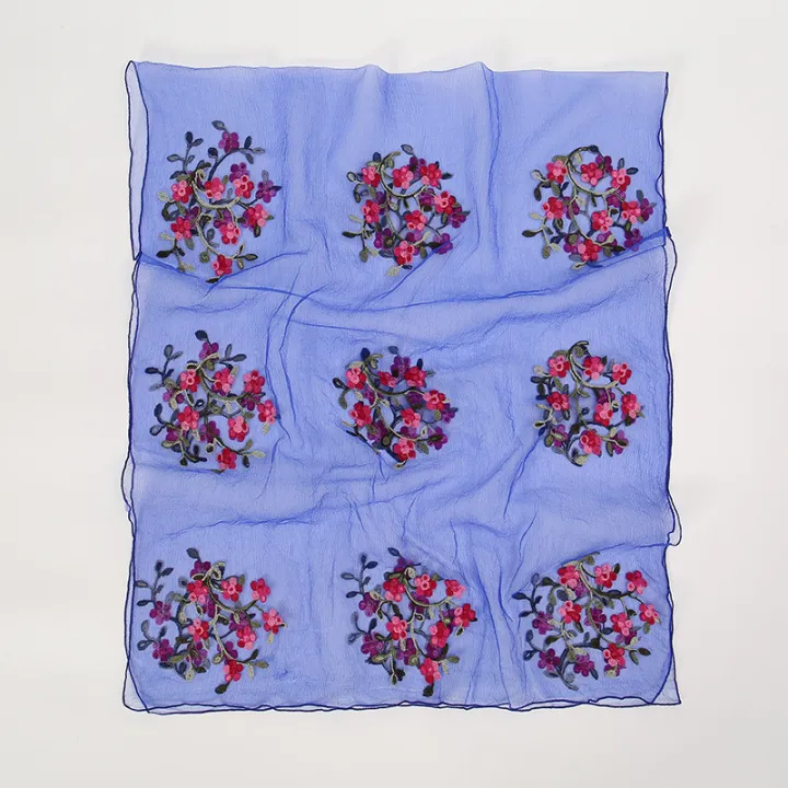 New%20Floral%20Embroidery%20Chiffon%20Silk%20Scarf%20Women%20Muslim%20Hijab%20Headscarf%20Soft%20Wraps%20Headband%20Summer%20Sunscreen%20Shawls%20Beach%20Shawls%20-%20Image%205