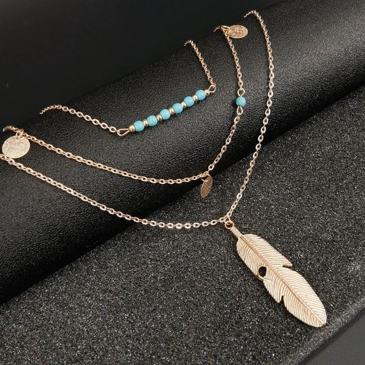 Multilayer%20Choker%20Necklace%20For%20Women%20Chain%20Jewelry%20Feather%20Pendant%20Multi%20Layer%20-%20Necklace%20For%20Girls%20Women%20-%20Image%206