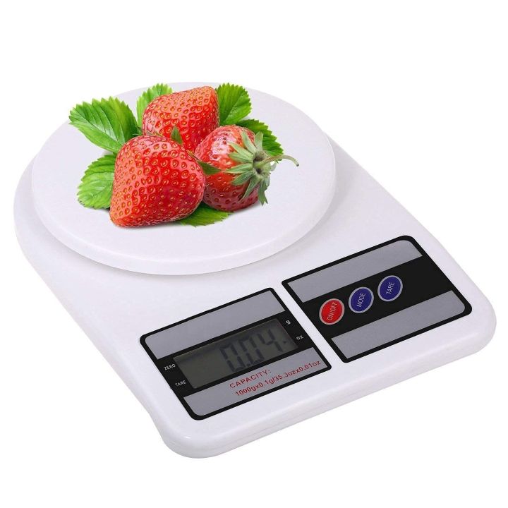 Digital Kitchen Weighing Machine Multipurpose Electronic Weight Scale with Backlit LCD Display for Measuring Food, Cake, Vegetable, Fruit Weighing Scale -white