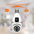 V380 SQ002 3 MP WiFi Bulb Camera – 360° Panoramic View Smart IP Security Camera, Colour Night Vision, Two-Way Audio & Motion Detection – E27 Socket. 