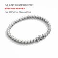 EWYA Luxury Real 3 Prong 3mm Full Moissanite Tennis Bracelet for Women S925 Sterling Silver Diamond Link Bracelets Fine Jewelry. 