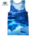 SONSPEE Snow Mountain Summer Ice Sea Beach Reef 3D Print Men's TaTops Casual Fitness Bodybuilding Gym Muscle Sleeveless Vest. 