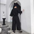 New 2021 Men Casual Jumpsuit Overalls Male One Piece Long Sleeved Loose Jumpsuit Hair Stylist Youth Tooling Wide Leg Pants. 