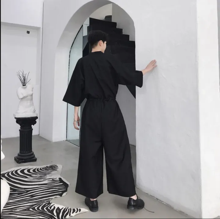 New%202021%20Men%20Casual%20Jumpsuit%20Overalls%20Male%20One%20Piece%20Long%20Sleeved%20Loose%20Jumpsuit%20Hair%20Stylist%20Youth%20Tooling%20Wide%20Leg%20Pants%20-%20Image%206