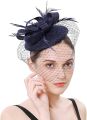 New Elegant Women's Pillbox Fascinators Hat Headband Tea Party Fascinator Hat Veil Kentucky Derby Headwear Hat for Cocktail.