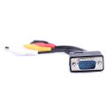VGA SVGA TO S-Video 3 RCA Composite AV TV Out Converter Adapter Cable PC Cord-black. 