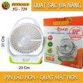 JOYKALY YG-729 Portable Rechargeable LED Light AC/AD Electronic Fan with 8" inches High Speed Blade. 