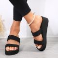 【Trending】 Wedge Heel Thick Sole Ladies Sandals High Heels Sandals Summer Casual Women Shoes Beach Flip Flops Solid Slides Women Slippers. 