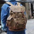 Waterproof Waxed Canvas Backpack Men Backpacks Leisure Rucksack Travel School Bag Laptop Bagpack men vintage shoulder bookbags. 