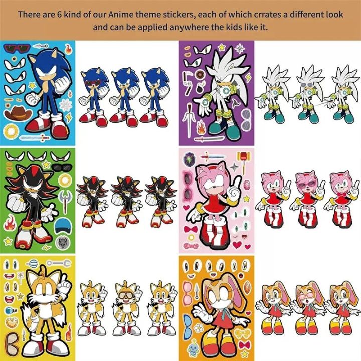 Hedgehog%20Sonic%20Action%20Chart%20Manual%20Sticker%20Cartoon%20Anime%20Sonic%20Parent%20Child%20Interactive%20DIY%20Puzzle%20Toy%20Children's%20Birthday%20Gift%20-%20Image%203