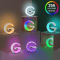G63 Speaker Lamp - APP Control 3 in 1 Multi-Function Bluetooth Speaker With Wireless Charging, RGB Light and Alarm Clock - Charger G Lamp with Sunrise Alarm for Bedroom & Bedside table (G Speaker). 