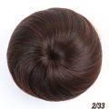 Straight Hair Bun Wig Elastic Rubber Band Fake Hair Bun Drawstring Ponytail Synthetic Chignon Hairpiece. 