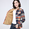 2023 Winter New Plus Thick Women's Warm Plaid Shirt Coat Lady Casual Fleece Velvet Jacket Tops Hot Women Clothes Outerwear. 
