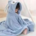 Children's coral velvet bath towel three-dimensional cute cartoon cape bath towel bath hooded big ears hooded cape wholesale. 